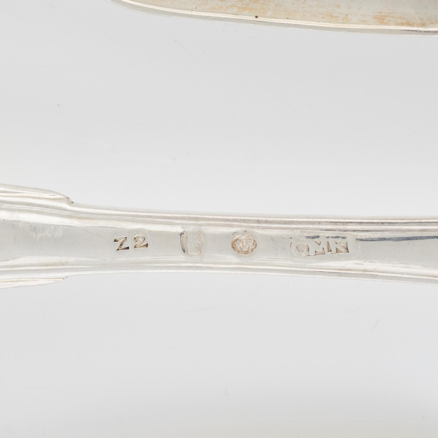 Twelve silver spoons, Carl Magnus Ryberg, Stockholm, 1806.