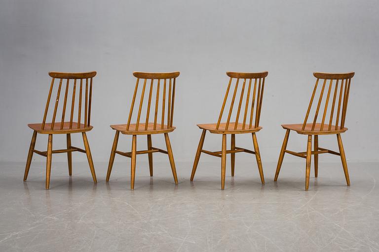 STOLAR, 4 st, "Fanett", Ilmari Tapiovaara, Edsbyverken, formgiven 1958.