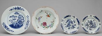 TALLRIKAR, 7st, porslin, Qianlong 1736-1795, Kina.