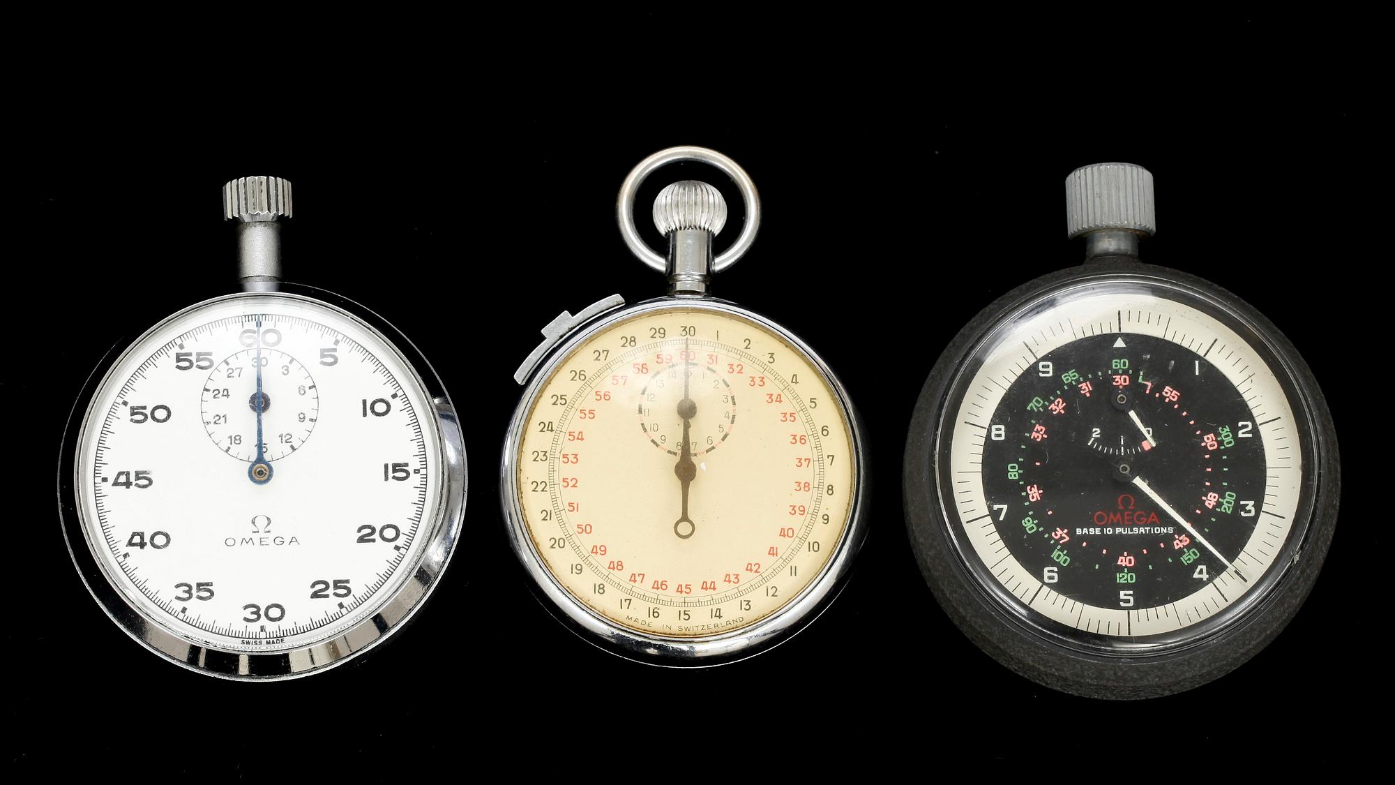 STOPPUR, 3 st, bl a Omega, 1900-tal.