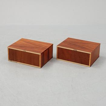 A pair of rosewood veneered coffee tables, 1960's/70's.