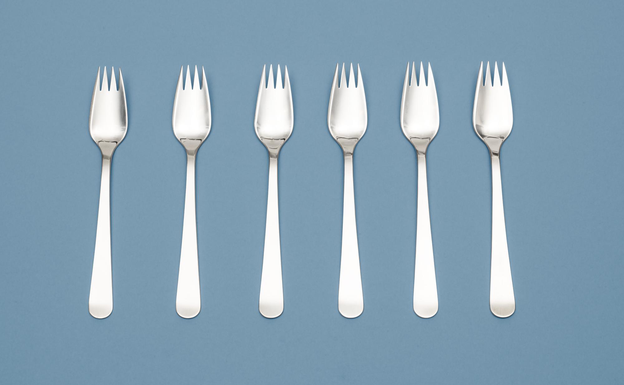 Wiwen Nilsson, A set of six Wiwen Nilsson sterling forks, Lund 1964.