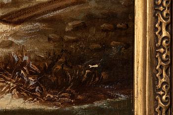 Per Wickenberg, Winter landscape with figures on ice.