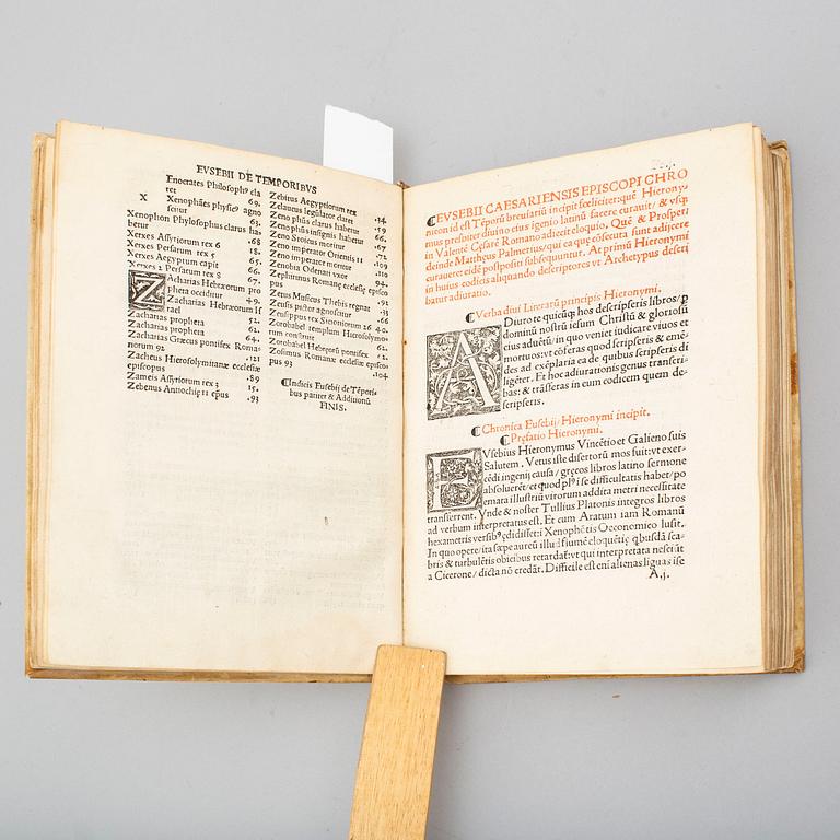 BOOK, Gutenberg’s invention of printing recorded in 1518.