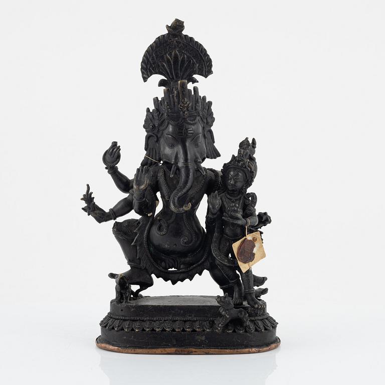Ganesha, brons. Nepal, 1900-tal.