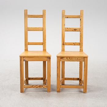 Sven Larsson, a set of six pine chairs, 1970's.