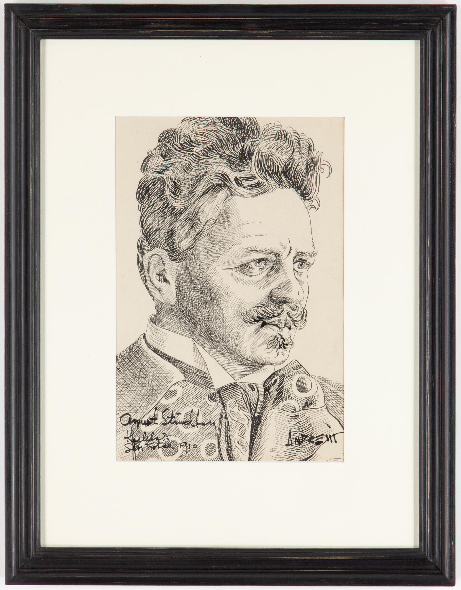 VICTOR "VICKE" ANDRÉN, tusch på papper. Signerad och daterad 1910.