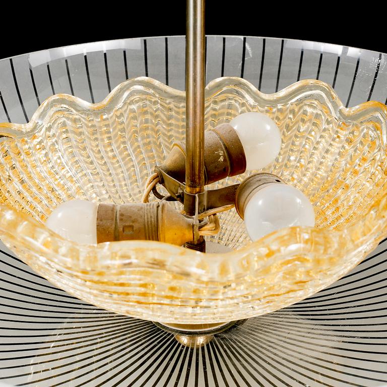 An Orrefors ceiling lamp from the 1940/50s.