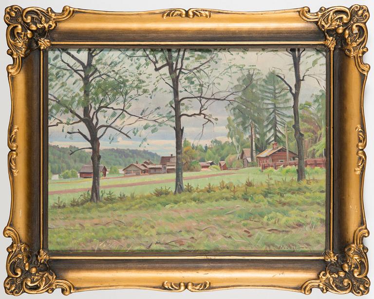 Ali Munsterhjelm, öljy kankaalle, signeerattu.