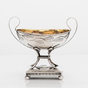 Johan Zettersten, a parcel-gilt salt cellar, Lovisa 1827.