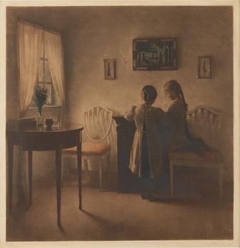576. Peter Ilsted, Two little girls playing.