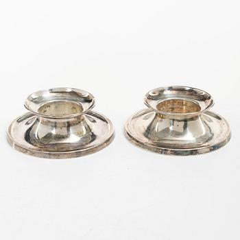 David Andersen, ljusstakar, ett par, silver, Norge, 1900-talets första hälft.