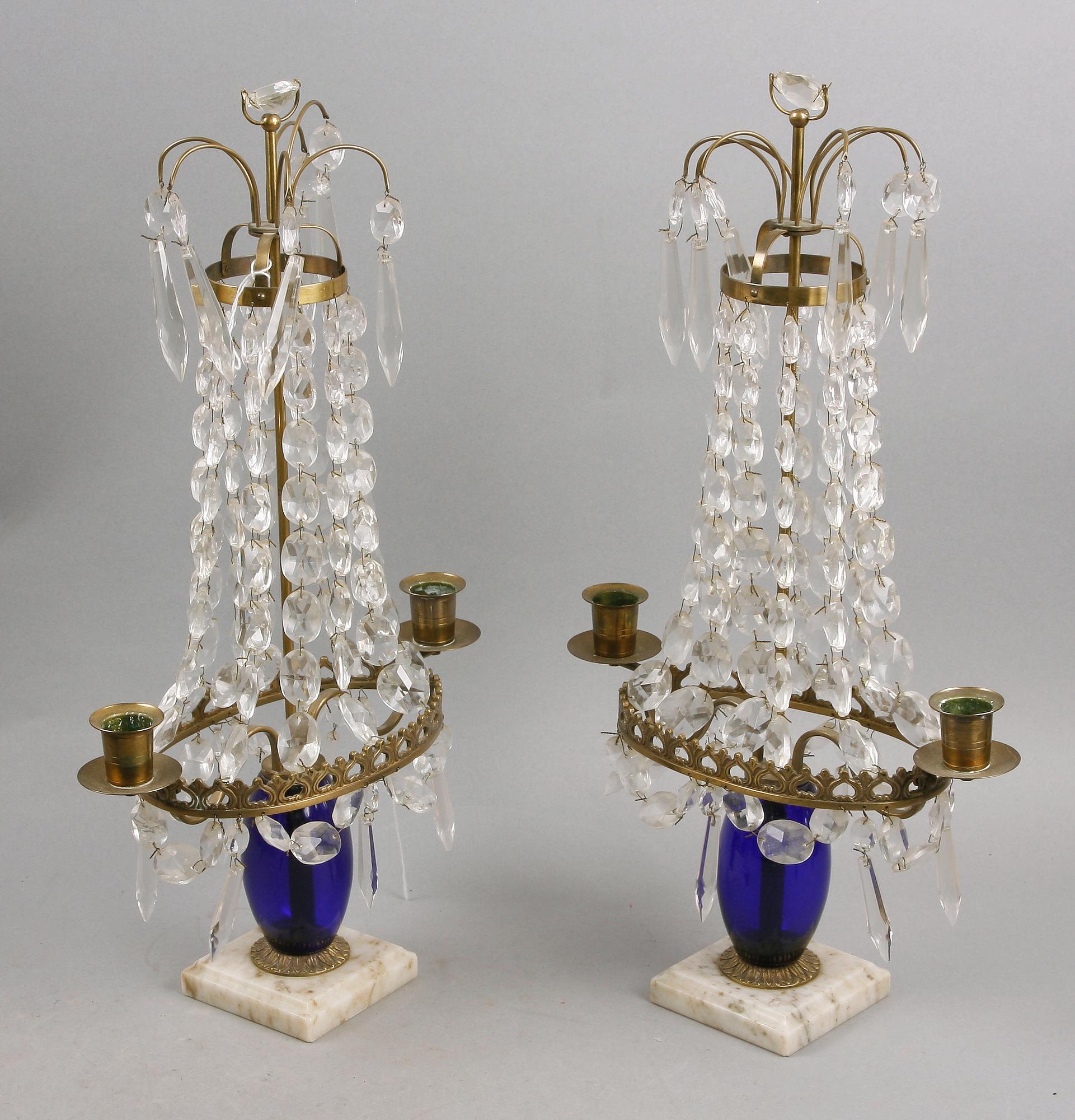 BORDSLYSTRAR, ett par, gustaviansk stil, 1900-tal.