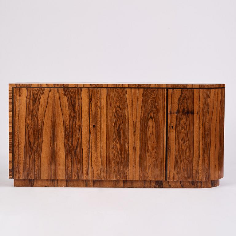 Greta Magnusson Grossman, a zebrano veneered sideboard, Firma Studio, Stockholm 1930s.