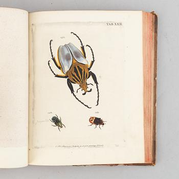 Beautiful hand-coloured engraved plates of beetles.