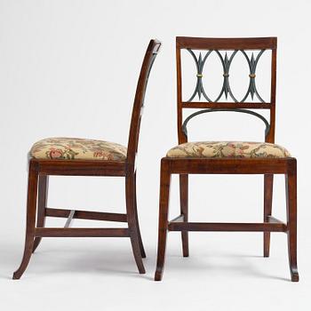 A set of six Russian Empire chairs, early 19th century.