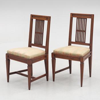 Six lat Gustavian chairs by Carl Johan Wadström, Stockholm (1758-1816, mästare 1788).
