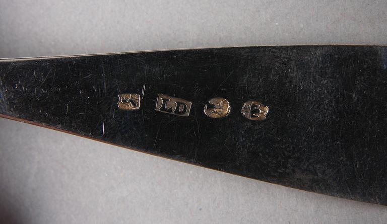 PARTI BESTICK, 10 delar, silver, Sverige, Norge, Danmark, 1700-1800-tal. Bla Johan Leffler, Falun 1783.