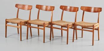STOLAR, 4 st, "Ch 23",  Hans J Wegner, Danmark, 1900-talets andra hälft.