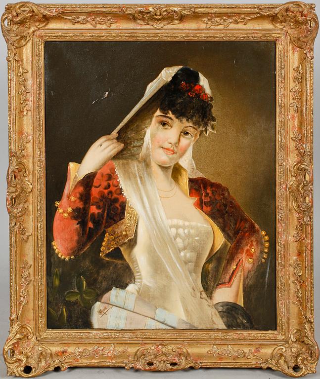 OKÄND KONSTNÄR, olja på duk, signerad FN Ricci, 1800-tal.