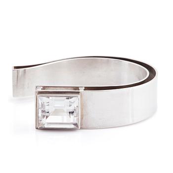 525. Rey Urban, a sterling silver bracelet set with a faceted rock crystal, Stockholm 1981.