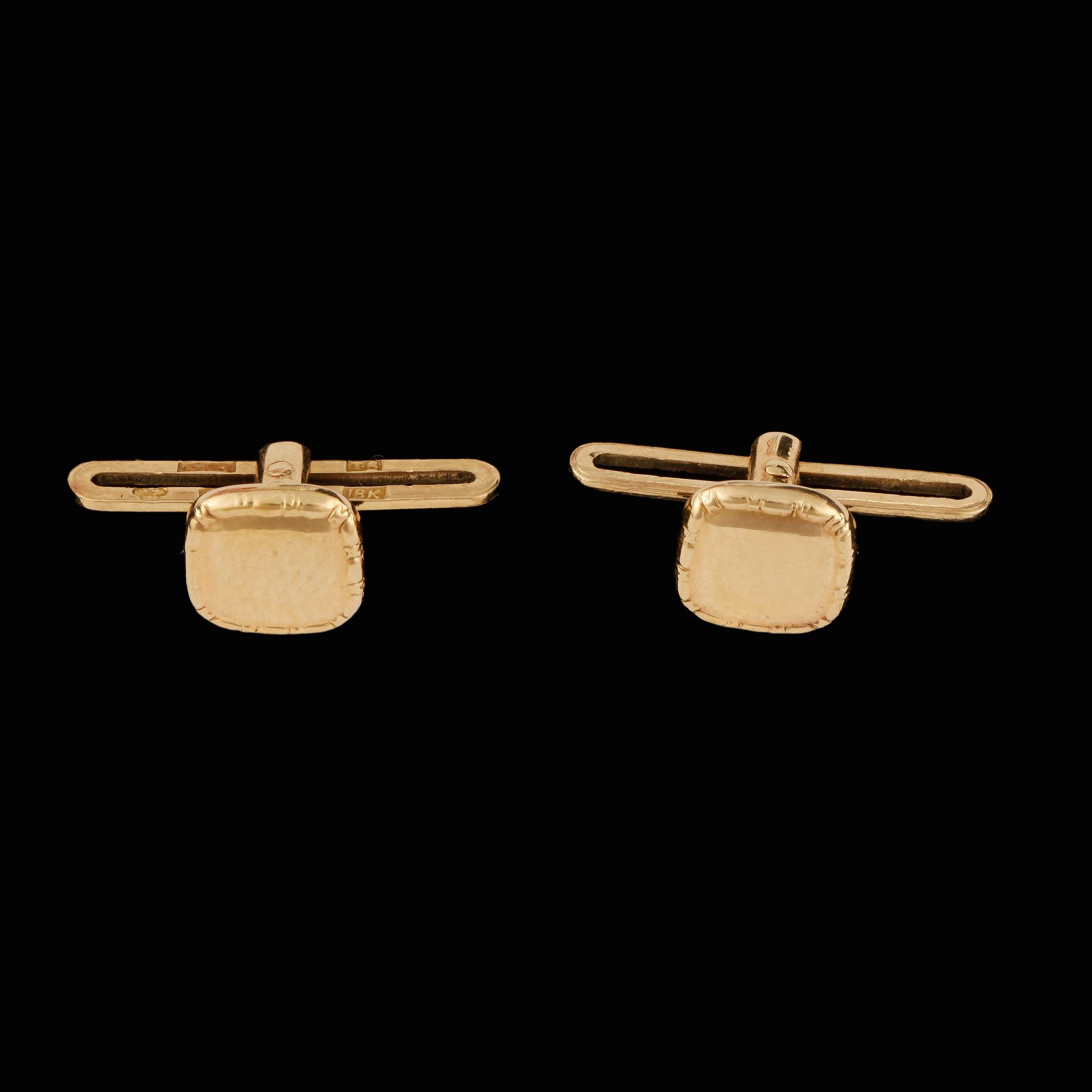 MANCHETTEKNAPPAR för frack, 18K guld, 1935. Total vikt ca 2,3 gram.