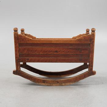 A Swedish cradle, Hälsingland, probably. Dated 1851.