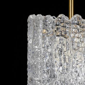 TAKLAMPA, glas och mässing, Carl Fagerlund, Orrefors.