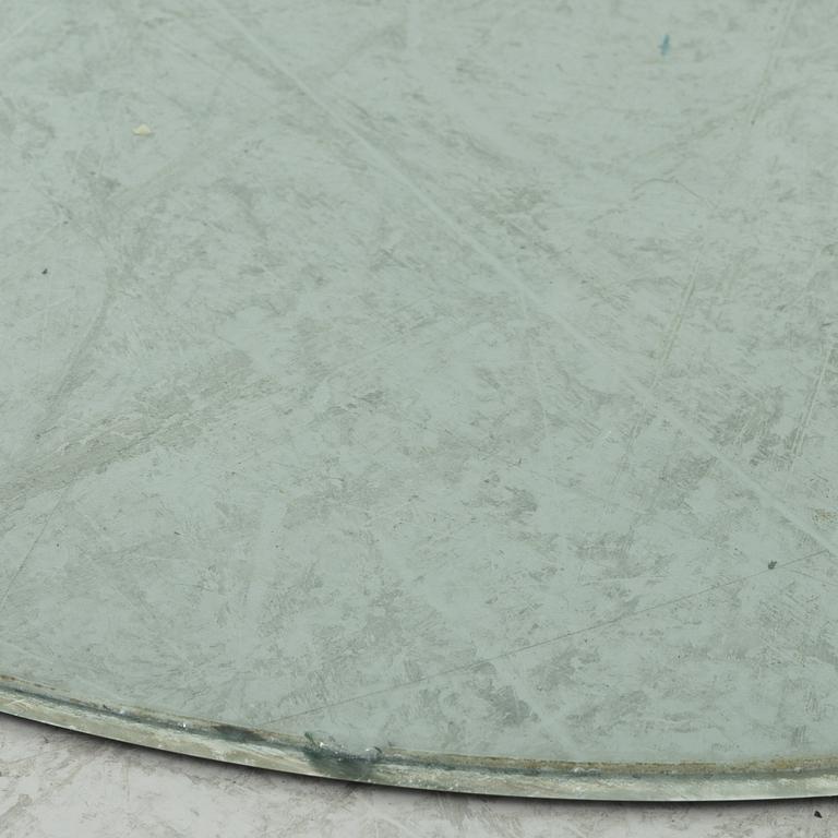 A dining table, glass, contemporary.