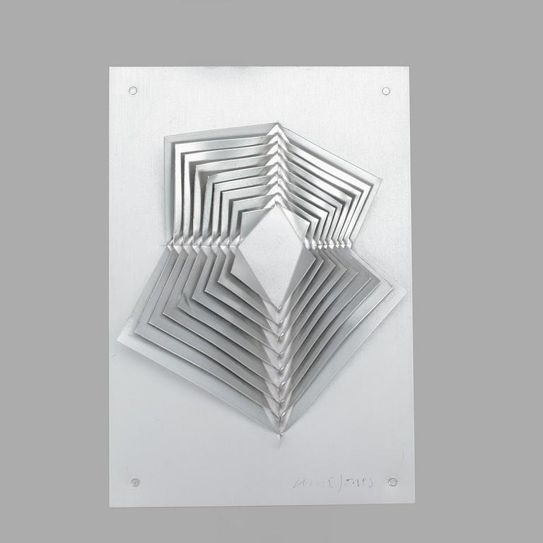 ARNE JONES, väggrelief, "Blossom", aluminium.