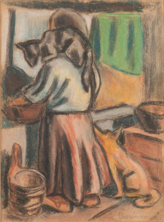 Yrjö Saarinen, pastel, signed and dated -27.