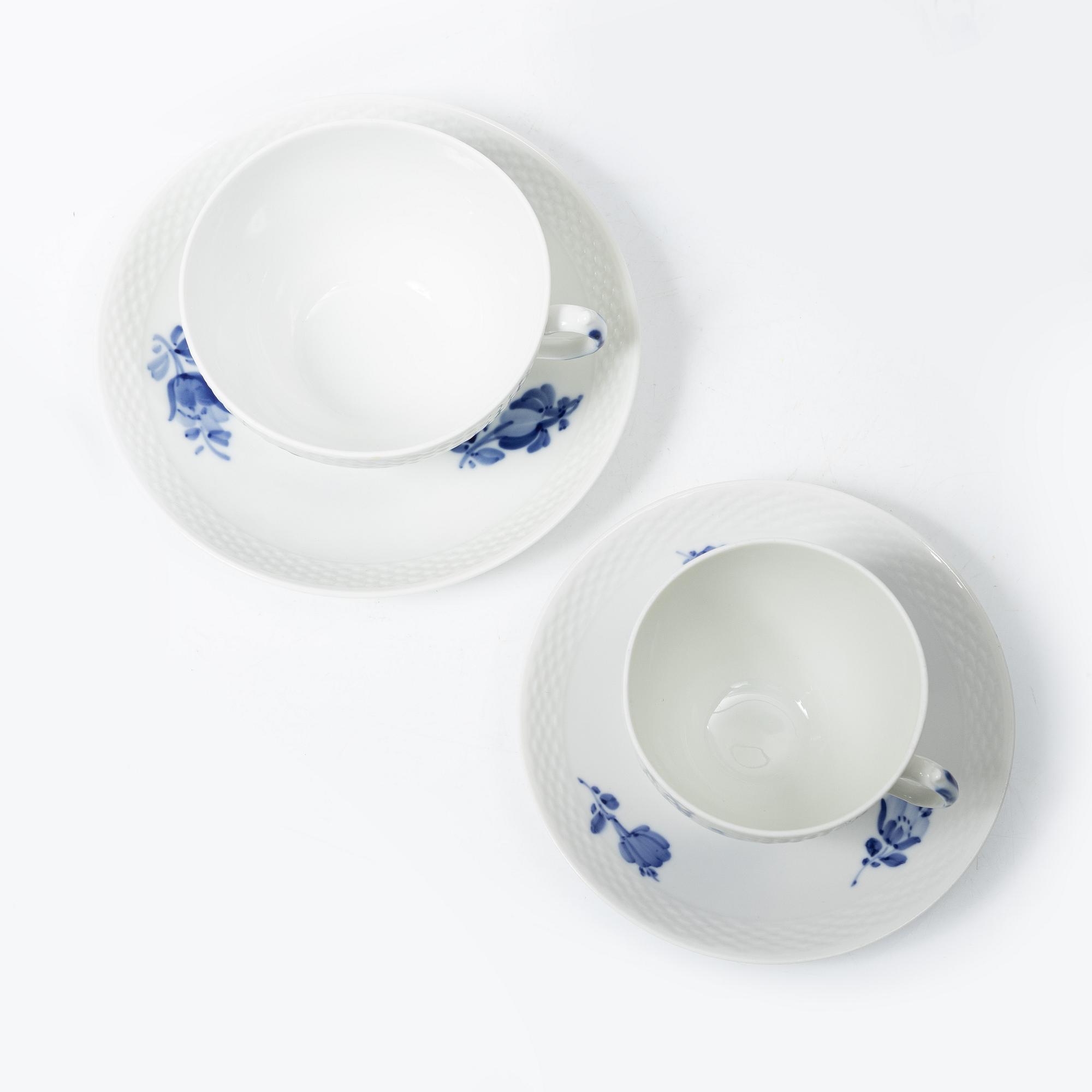 Royal Copenhagen, A 50-piece porcelain 'Blue Flower' coffee and tea service, Denmark.