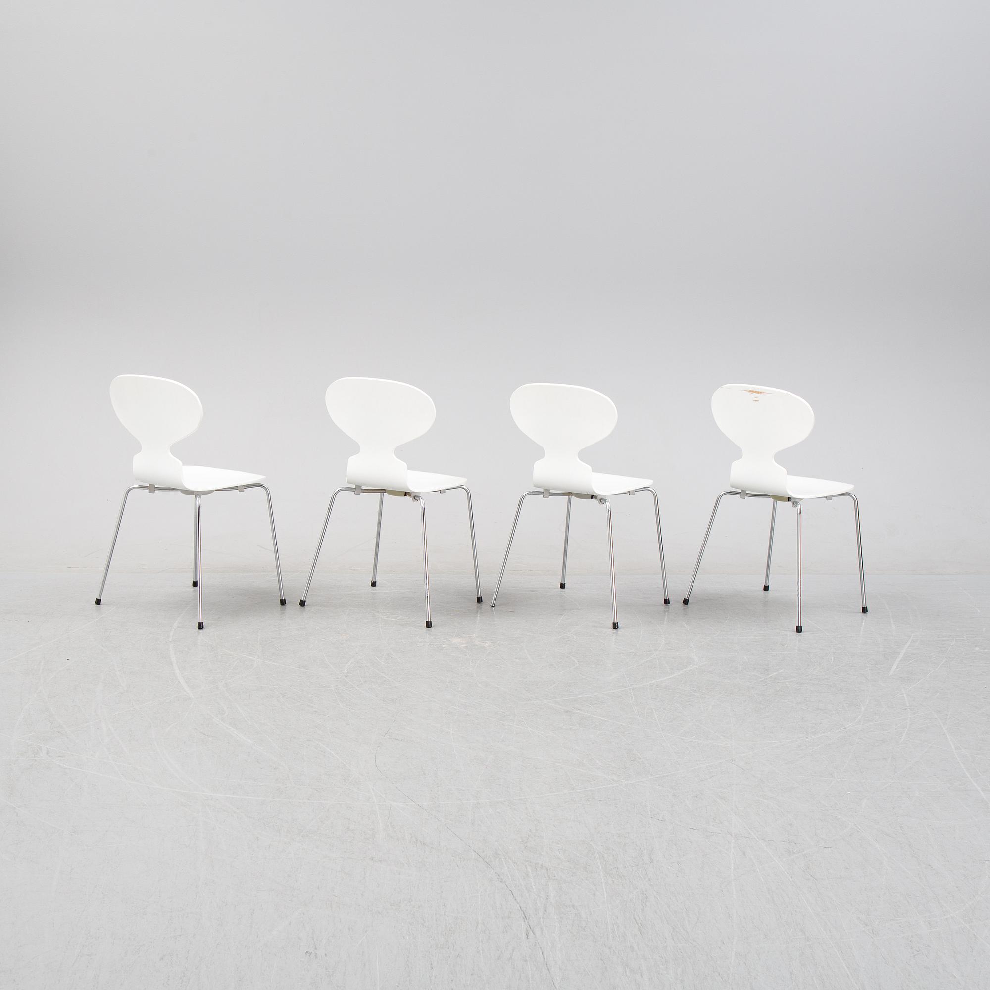 Arne Jacobsen, stolar, 4 st, "Myran", Fritz Hansen, 2000-2003.