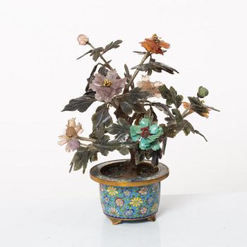 A Chinese stone and cloisonné decoration, 20th century.