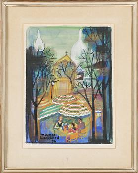 Maurice Blanchard · MAURICE BLANCHARD, blandteknik, signerad och daterad 54.