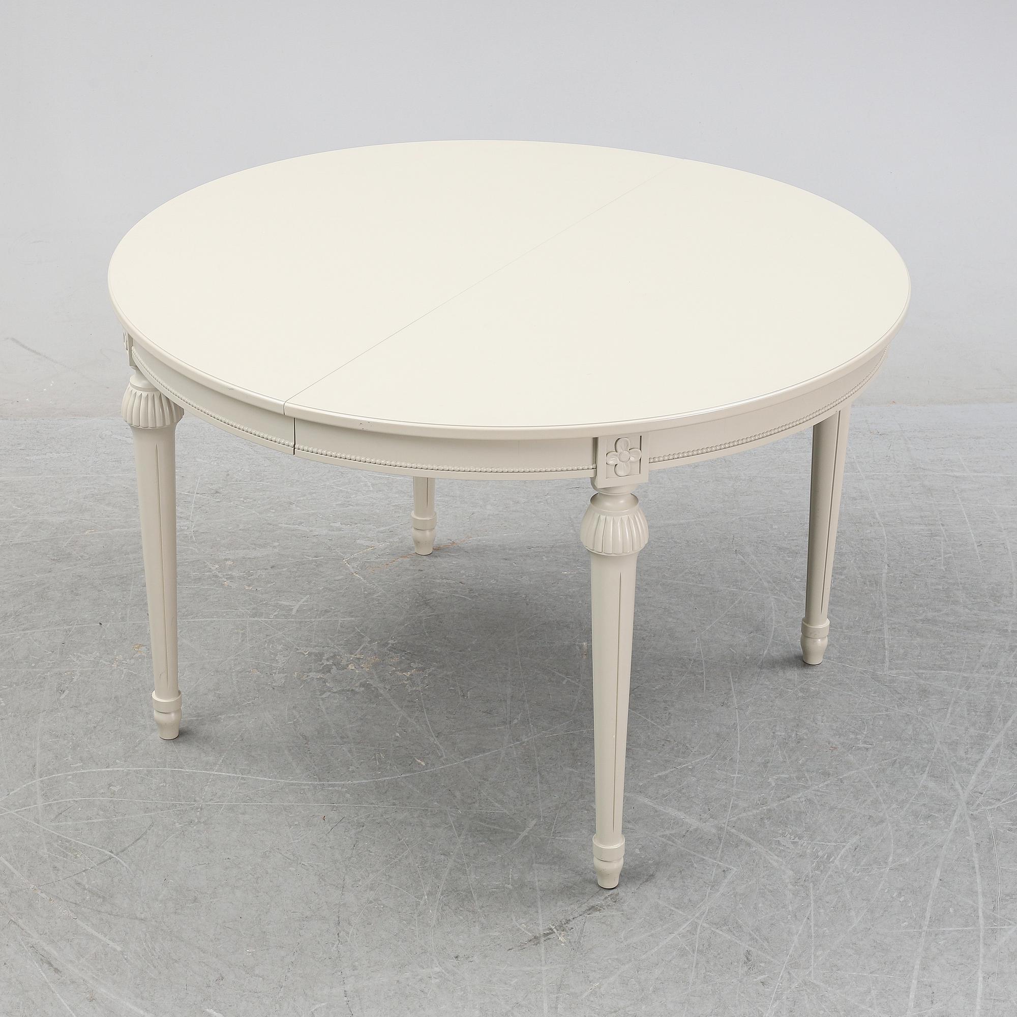 A Gustavian style dining table, end of the 20th Century.