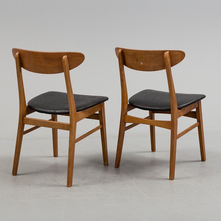 A set of six (4+2) chairs, Faldseld and Farstrup, Denmark.