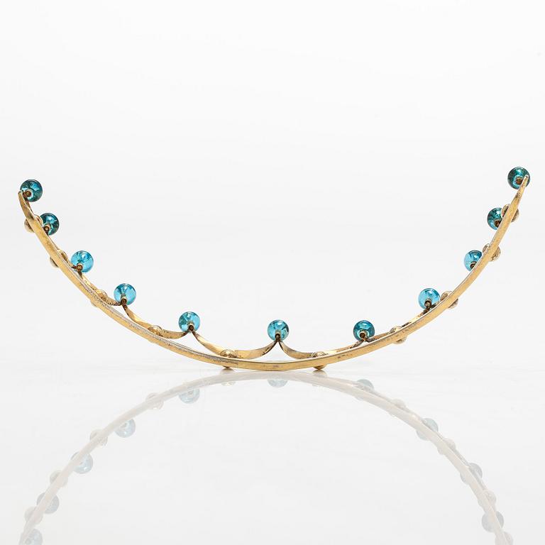 A gilded sterling silver tiara with topazes.