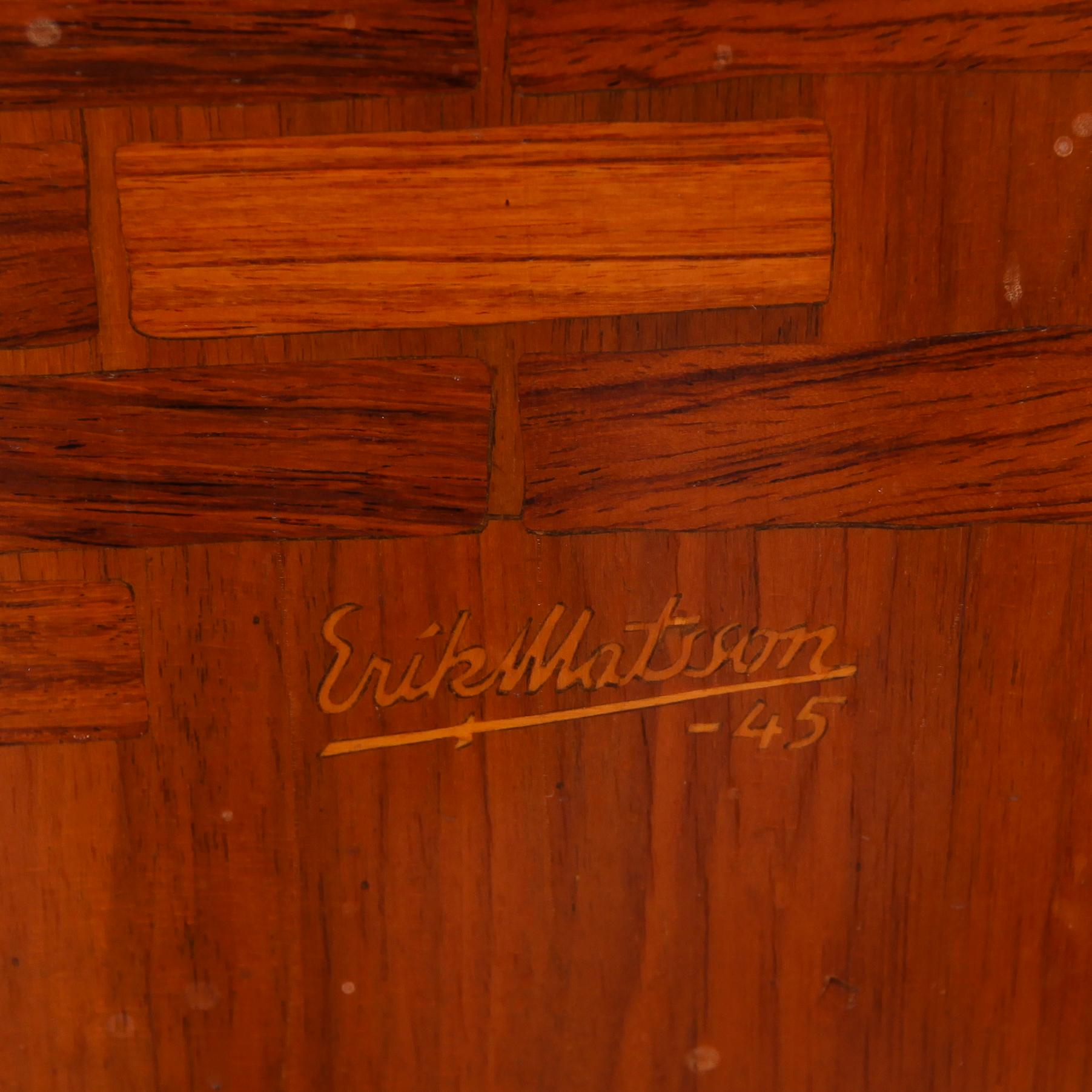 SKÅP, art déco, Erik Matsson, Mjölby Intarsia, 1900-talets andra hälft.