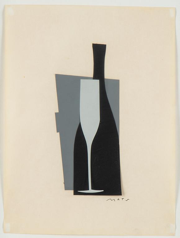 Mats Gustafson, collage, signed.