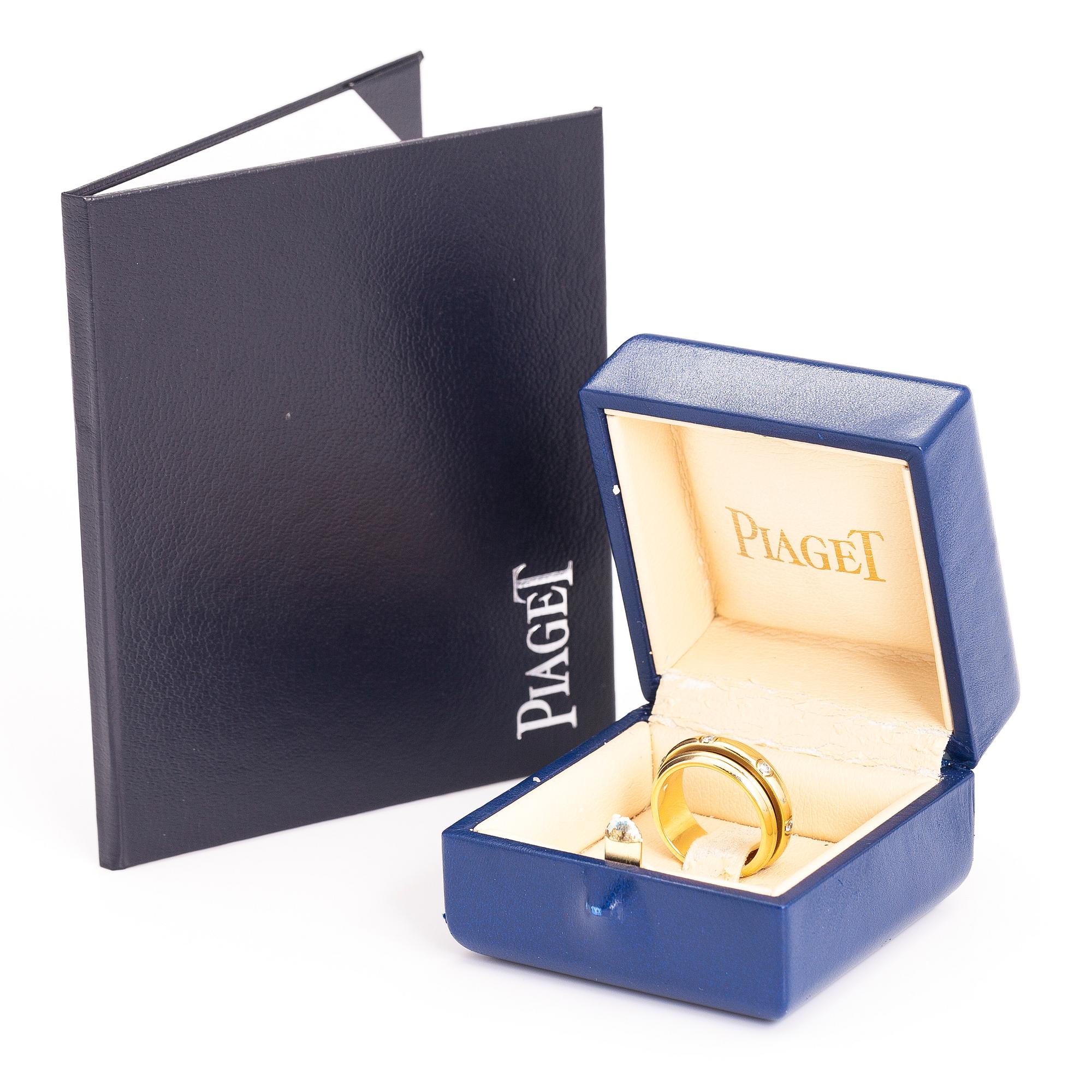 PIAGET. An 18K gold ring with diamonds ca. 0.21 ct in total. Marked A89203.