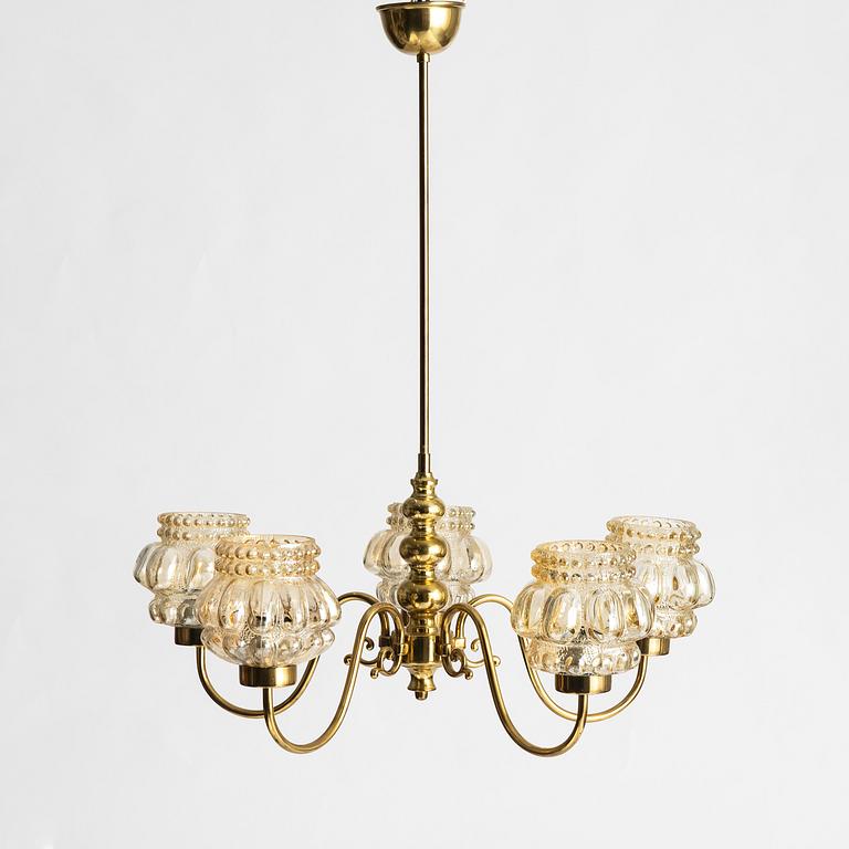 A ceiling lamp, Glashütte Limburg, second half of the 20th century.