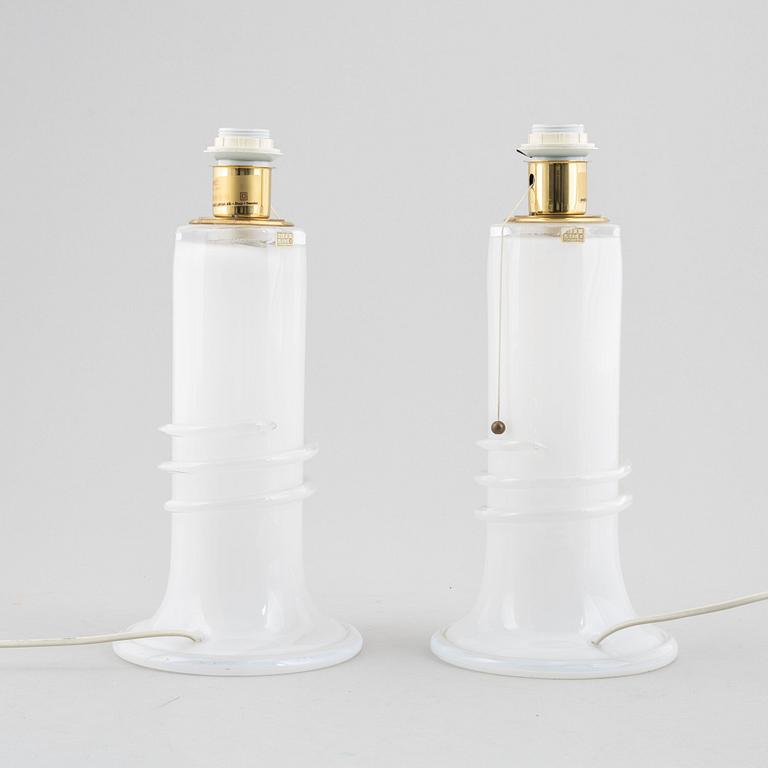 Hanne Dreutler, a pair of glass table lamps, Studio Åhus/Ateljé Lyktan.