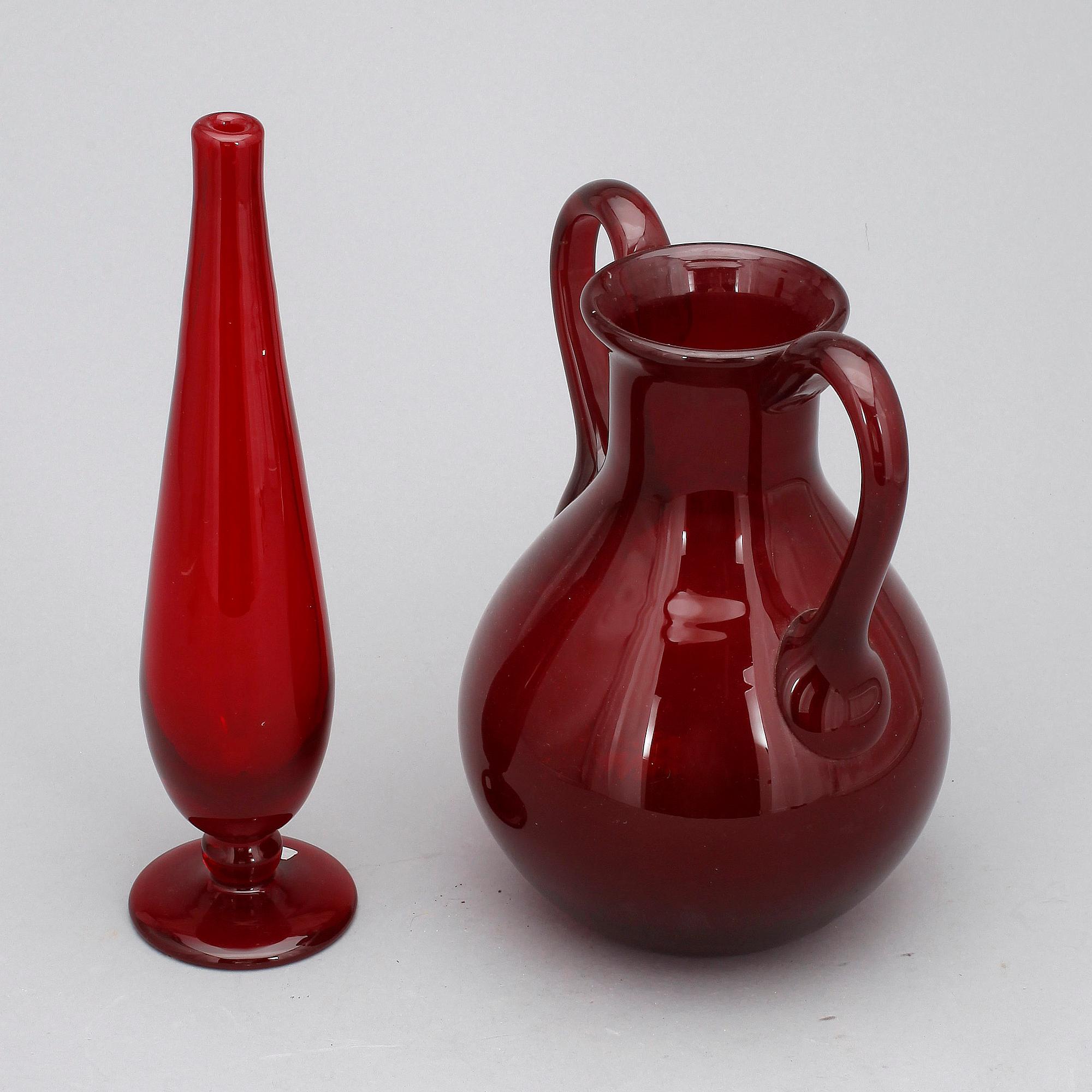 VASER, 2 st, glas, Monica Bratt, Reijmyre.