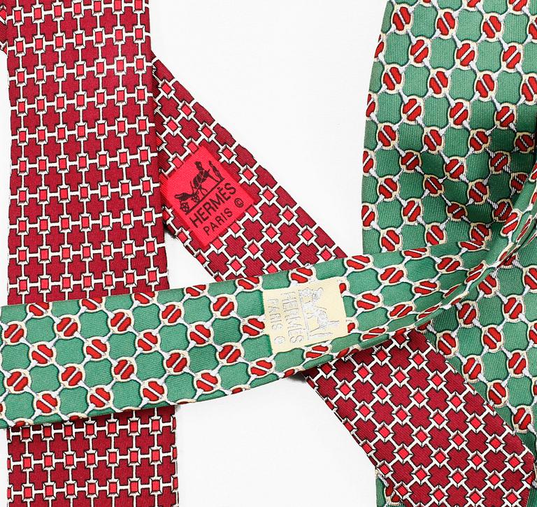 A set of two silk ties by Hermès.