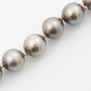 Collier med odlade pärlor, lås 18K guld.