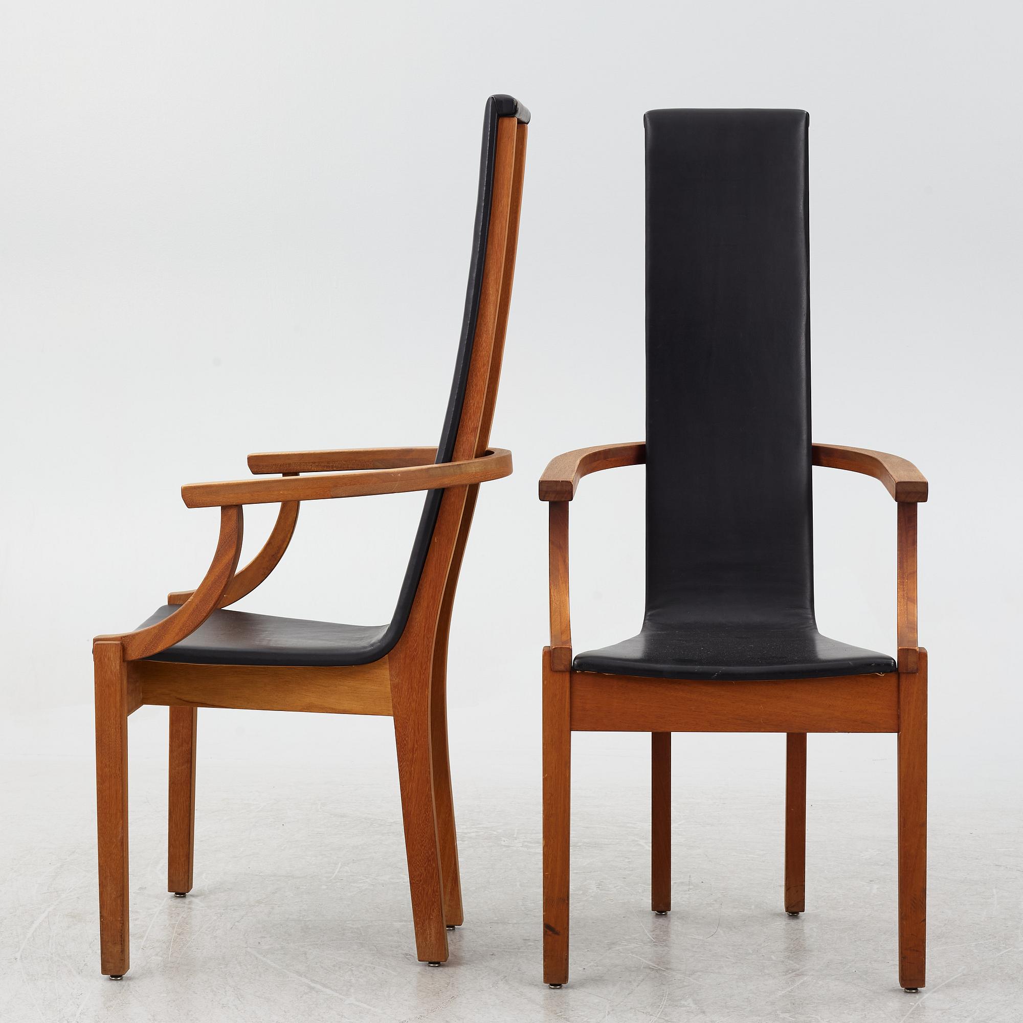 Leo Johansson,  a pair of 'Diabas' armchairs, Eje Ström AB, circa 2000.