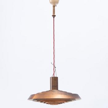 Poul Henningsen, a copper ceiling lamp "PH Tallerken", Louis Poulsen Denmark, second half of the 20th century.