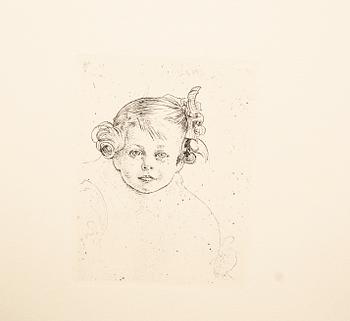 Carl Larsson, after, six etchings, printed in 1983, from the original plates,