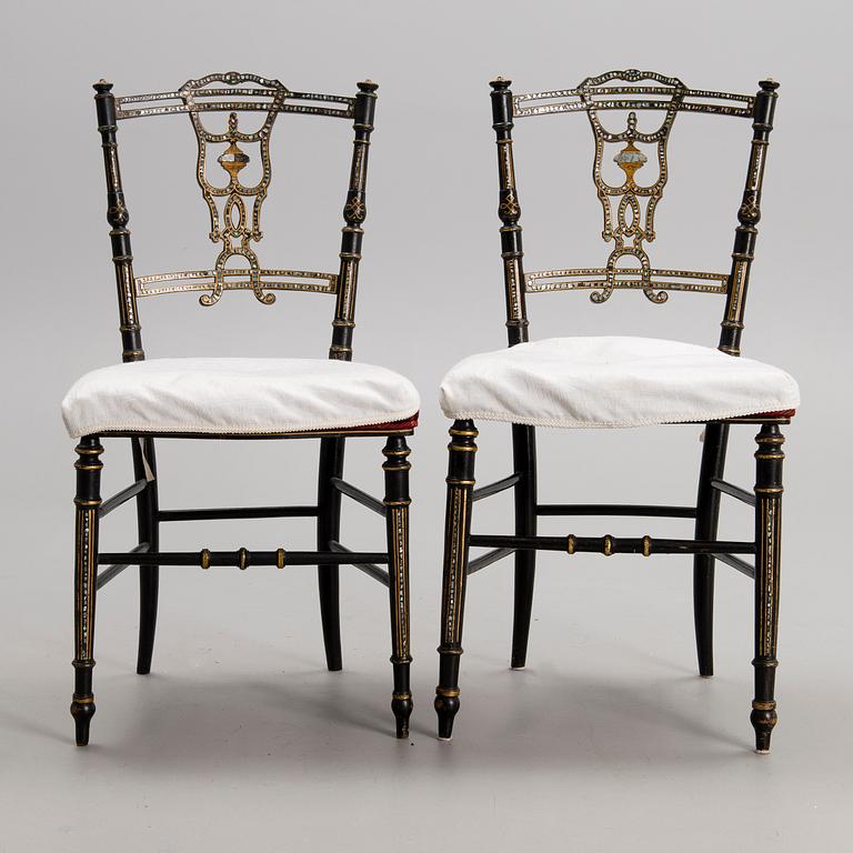 A pair of late 19th century Chinese chairs.